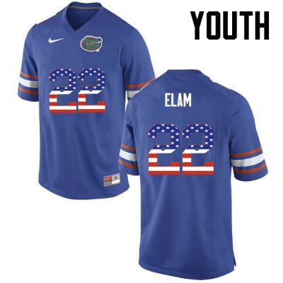 Youth Florida Gators #22 Matt Elam NCAA Nike Blue USA Flag Fashion Authentic Stitched College Football Jersey VII5562RB